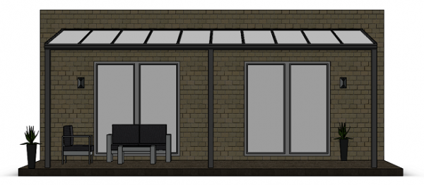 Überdachung mit VSG 8,76 mm matt, 7 x 4 m